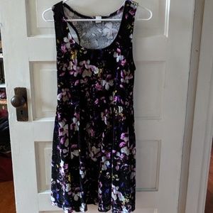 Purple velvet floral skater dress